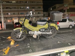 ホンダ　クロスカブ１１０　ＪＡ４５　グリーン（神戸市西区）より　ご予約レッカー来店です